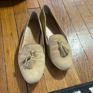 J crew camel tassel flats 8